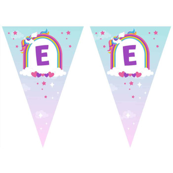 Unicorn İkiz Kız Temalı Parti Banner