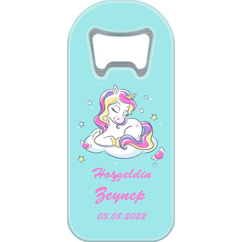 Unicorn ile Kanatlı Kalpler Temalı Uzun Magnet Açacak