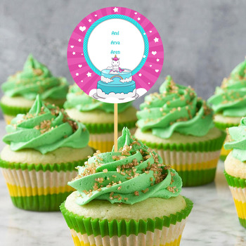 Unicorn Pasta Temalı Kürdan Süs