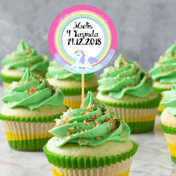 Unicorn Pink  Temalı Kürdan Süs