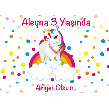 Unicorn Rainbow Temalı Doğum Günü Amerikan Servis