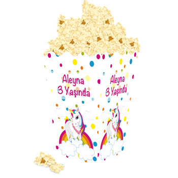 Unicorn Rainbow Temalı Popcorn Kutusu