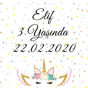 Unicorn Star Temalı    Kare Parti Afiş