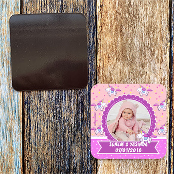 Unicorn Temalı Doğum Günü Magnet