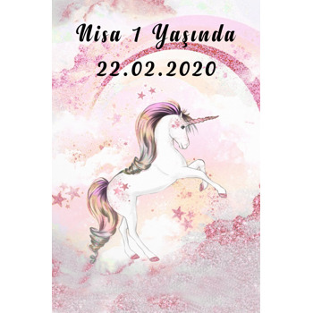 Unicorn Temalı Doğum Günü Parti  Afişi