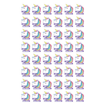 Unicorn Temalı Şekilli Sticker