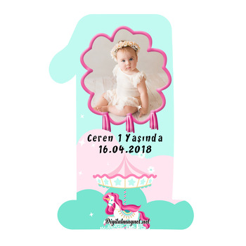 Unicorn ve Atlı Karınca Doğum Günü Magnet