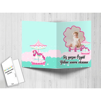 Unicorn ve Atlı Karınca Temalı Anı Kartı