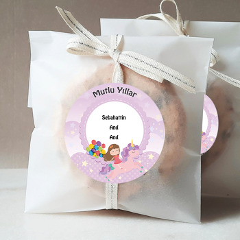 Unicorn ve Prenses Temalı Sticker