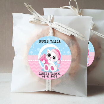 Uykucu Kedi Temalı Sticker