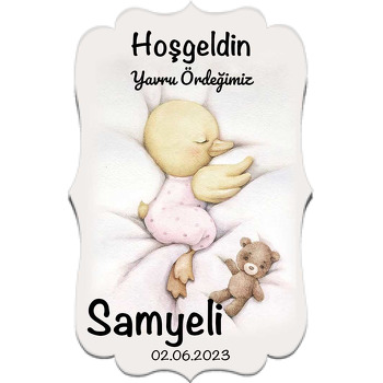 Uyuyan Ördek Yavrusu Temalı Özel Kesim Magnet