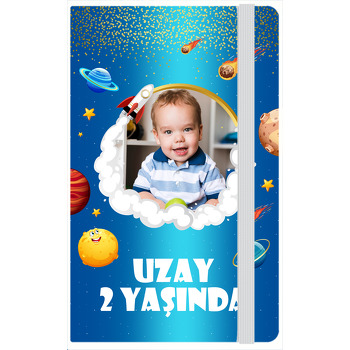 Uzay Mavi Galaksi Temalı Doğum Günü Anı Defteri