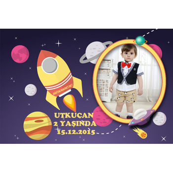 Uzay Temalı Plastik Magnet