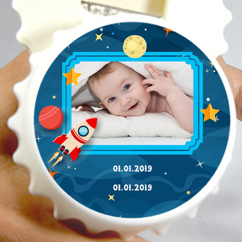 Uzay Temalı Resimli Kapak Şekilli Magnet Açacak
