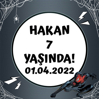 Venom Spiderman Temalı Kare Doğum Günü Parti Afiş