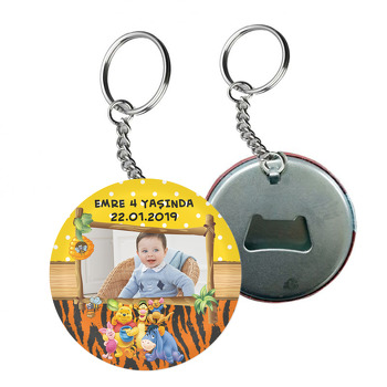 Winnie The Pooh 2 Temalı Resimli Arkası Açacak Anahtarlık