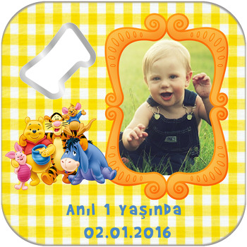 Winnie The Pooh Temalı Kare Magnet Açacak