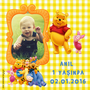 Winnie The Pooh Temalı   Kare Parti Afiş