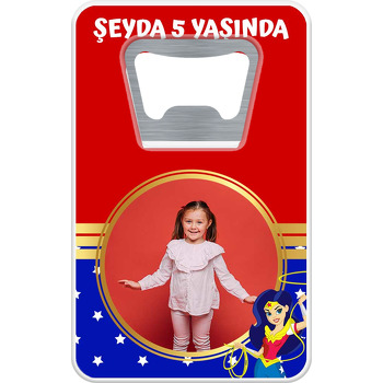 Wonder Woman Temalı Resimli Dikdörtgen Magnet Açacak
