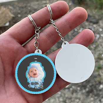 Woswos Temalı Daire Plastik Anahtarlık