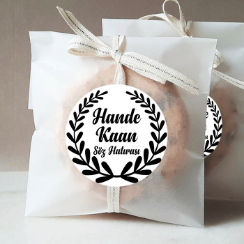 Yaprak Çerçeve Temalı Söz Nişan Nikah Sticker