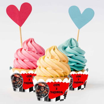 Yarış Arabası Temalı Cupcake Sargısı