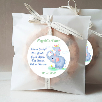 Yavru Fil Ve Anne Fil Temalı Sticker