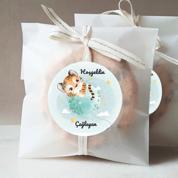 Yavru Kaplan ile Dünya Temalı Sticker