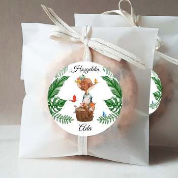 Yavru Tavşan ile Geyik Temalı Sticker