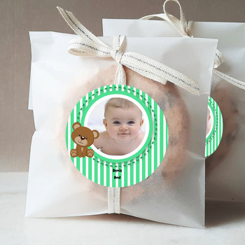  Yeşil Ayıcık Temalı Doğum Günü Sticker