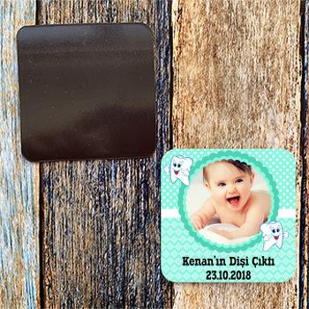 Yeşil Çerçeve Temalı Diş Buğdayı Magnet