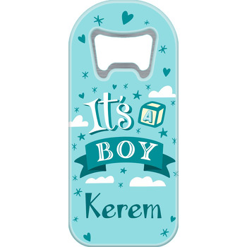 Yeşil Its a Boy Yazı Temalı Uzun Magnet Açacak