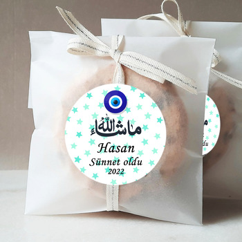 Yeşil Yıldızlar ile Maşallah Sünnet Temalı Sticker