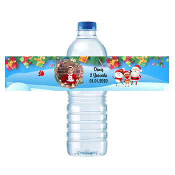 Yılbaşı Temalı Su Şişesi Etiketi