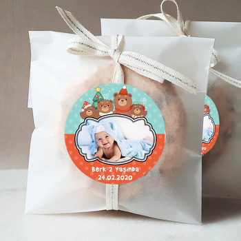 Yılbaşı Ve Ayıcıklar Temalı Resimli Sticker