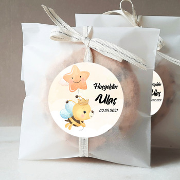 Yıldız Balon ile Uçan Arı Temalı Sticker