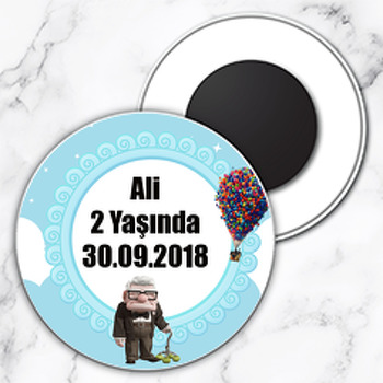 Yukarı Bak Temalı Daire Plastik Magnet