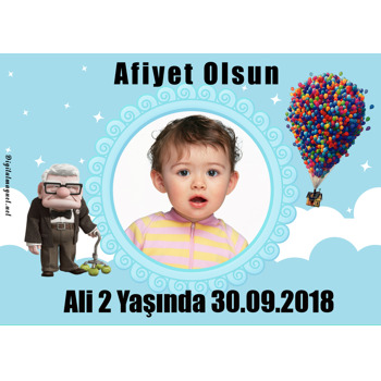 Yukarı Bak Temalı Doğum Günü Amerikan Servis
