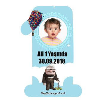Yukarı Bak Temalı Doğum Günü Magnet