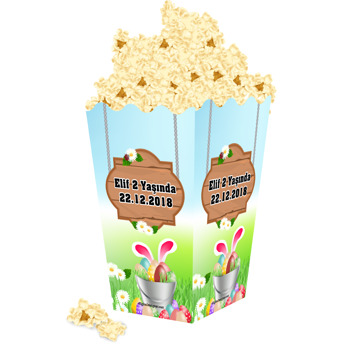Yumurtalı Tavşan Temalı Popcorn Kutusu