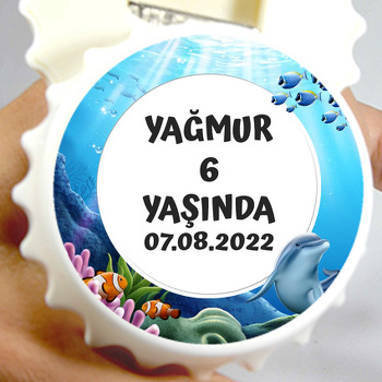 Yunus ile Okyanus Temalı Kapak Şekilli Magnet Açacak 