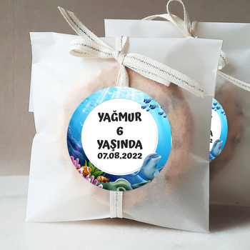 Yunus ile Okyanus Temalı Sticker Etiket