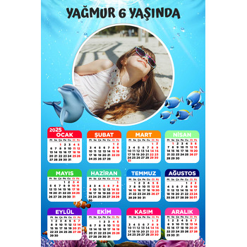 Yunus ile Okyanus Temalı Takvim Magnet