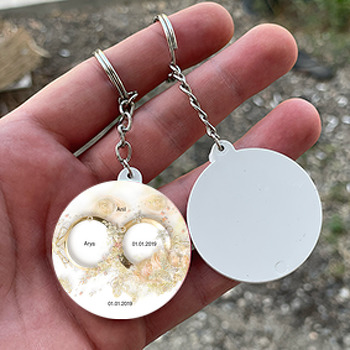 Yüzük Temalı Söz Nişan Nikah Daire Plastik Anahtarlık