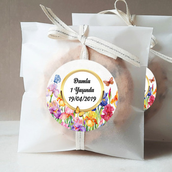 Zambak Temalı Doğum Günü Sticker