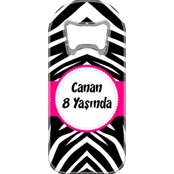 Zebra Desen Temalı Uzun Magnet Açacak