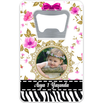 Zebra Desenli Temalı Dikdörtgen Magnet Açacak