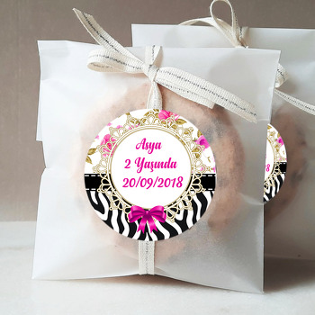 Zebra ve Çiçek Desenli Temalı Sticker