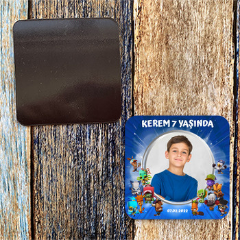 Zooba Temalı Doğum Günü Kare Magnet
