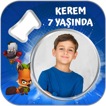 Zooba Temalı Kare Magnet Açacak